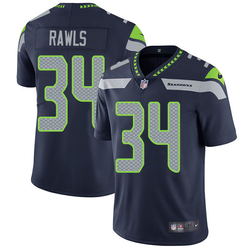 Nike Seahawks #34 Thomas Rawls Steel Blue Team Color Men's Stitched NFL Vapor Untouchable Limited Jersey - Click Image to Close